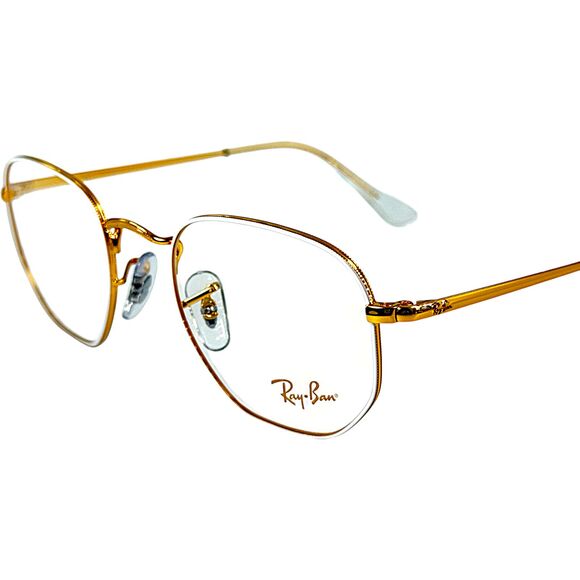 Ray Ban RB6448 Unisex Metal Eyeglass Frame 3104 White On Legend Gold 48-21 - Picture 2 of 5